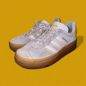 Adidas Women's Gazelle Bold Originals Sizes 6 Ivory Bold Gold |IH9929|